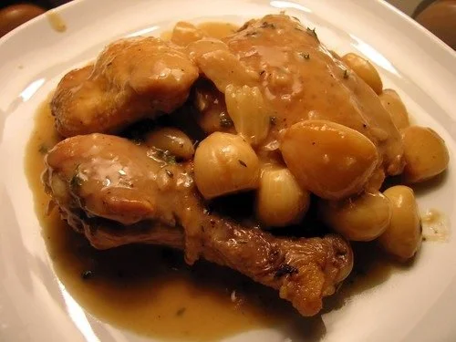 Chicken with 40 Cloves of Garlic and Saveur Magazine’s Apple Cobbler