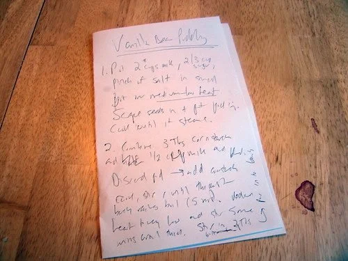 A Funny Thing I Do (A Tip & A Recipe for Vanilla Bean Pudding)