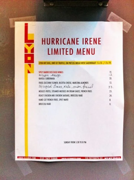 What I Ate During Hurricane Irene