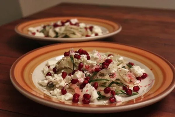 Oh, Ottolenghi: Fennel and Feta with Pomegranate Seeds and Sumac / Couscous with Apricots and Butternut Squash