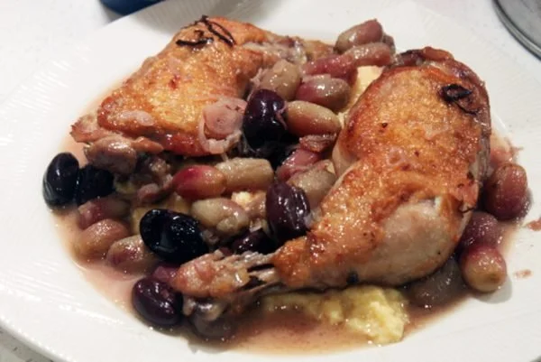 Harvest Roast Chicken with Grapes and Olives