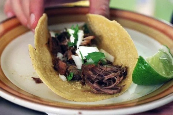 Carnitas Tacos with Green Salsa and Pico de Gallo