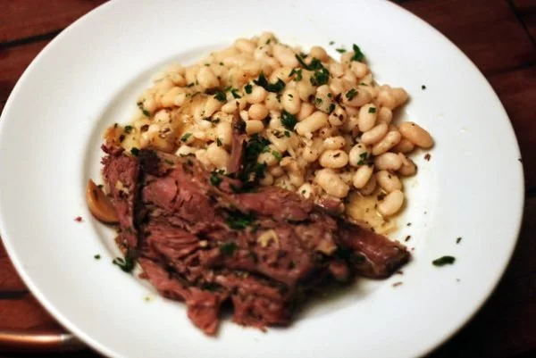 Four-Hour Lamb Shoulder with White Beans and Olive Tapenade