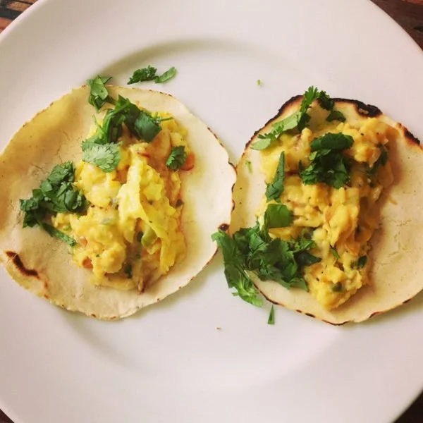 Eggs Adam Roberts in Homemade Corn Tortillas