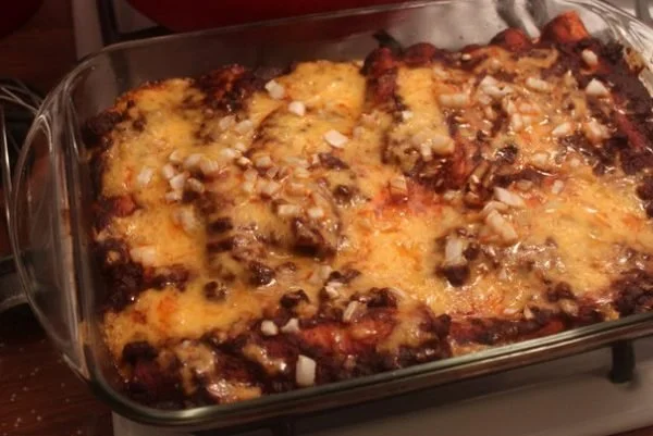 Cheese Enchiladas with Chile Con Carne