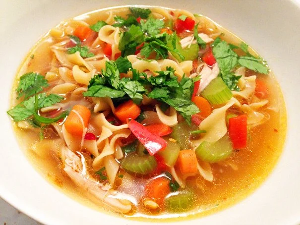 Cold-Killing Chicken Soup with Ginger, Chili Paste and Soy Sauce