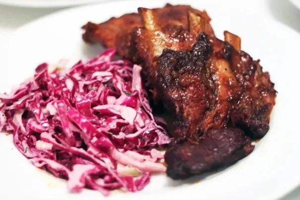 David Lebovitz’s Caramel Pork Ribs and Garlicky Slaw