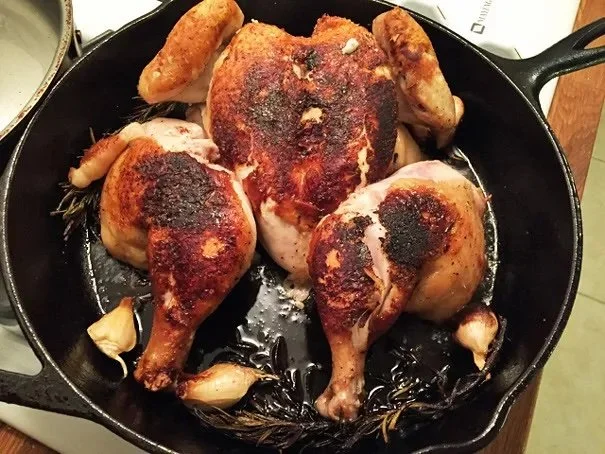 Chicken Under A Brick (Or A Cast Iron Skillet)