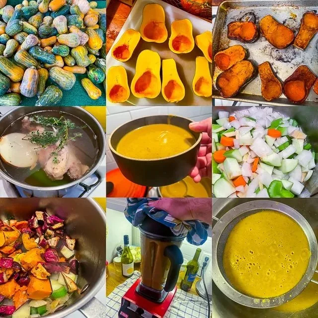 Roasted Honeynut Squash Soup with Apples, Ginger, and Yellow Miso