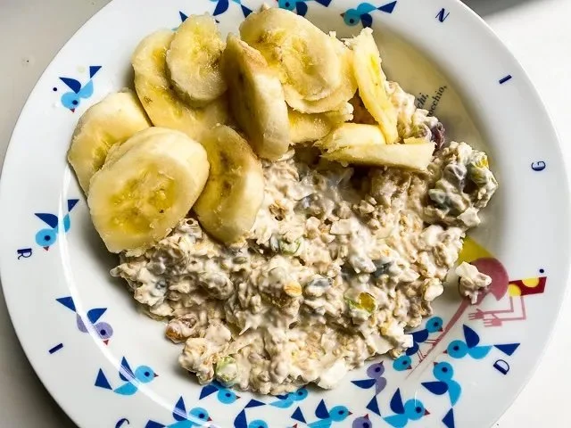 Overnight Oats in a Mostly-Empty Yogurt Container