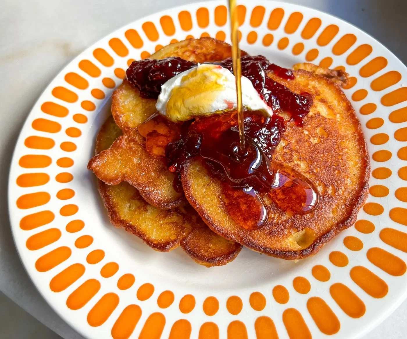 Blow-You-A-Whey Pancakes with Homemade Labneh