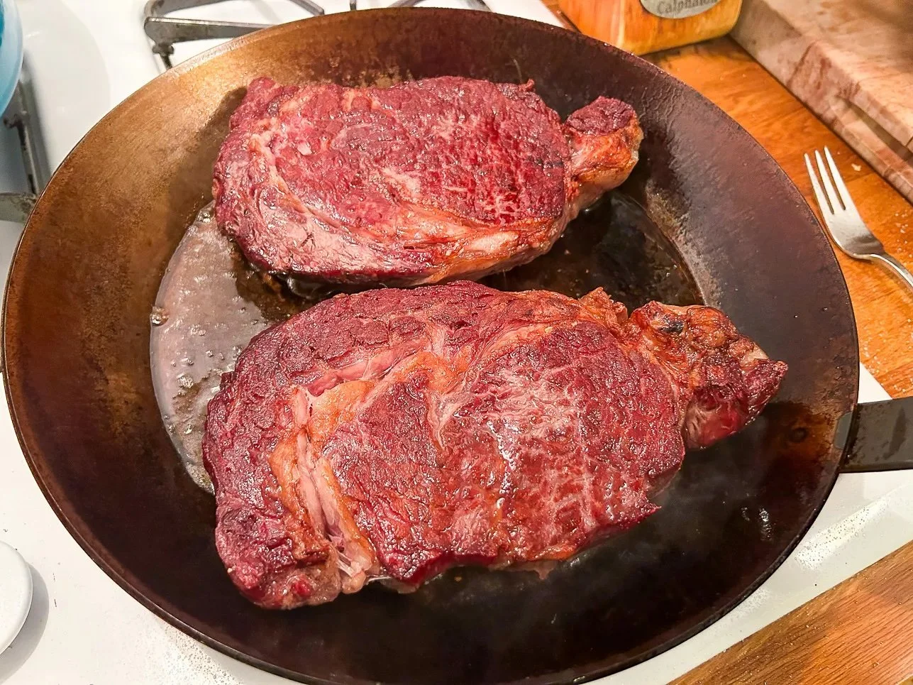 Reverse-Seared Ribeyes