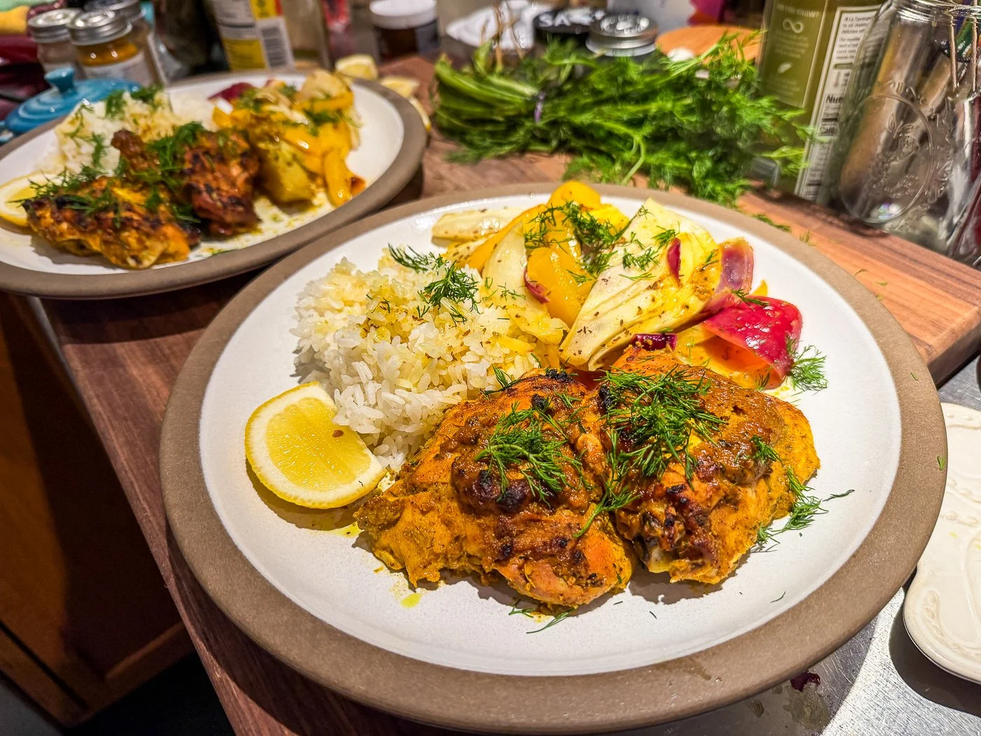 Garam Masala Miso Chicken Thighs with Fennel