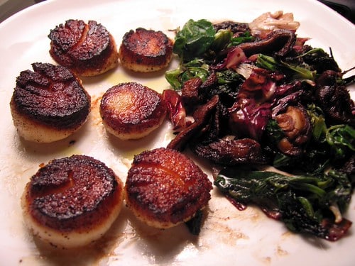 Do Better Pans Make You A Better Chef?  We Examine This Question With Two Dishes: Spicy Sea Bass with Olive-Crushed Potatoes & Sauteed Scallops with Wild Mushrooms and Frisee